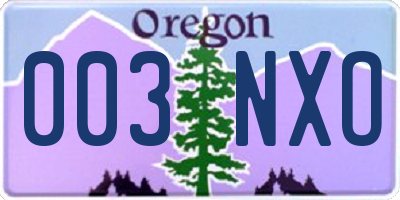 OR license plate 003NXO