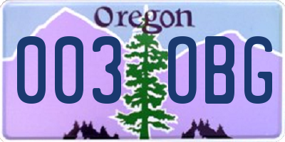 OR license plate 003OBG