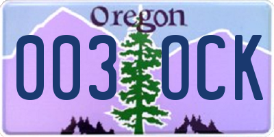 OR license plate 003OCK