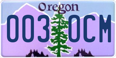 OR license plate 003OCM