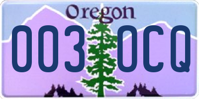 OR license plate 003OCQ