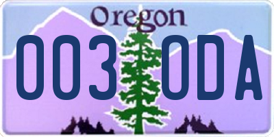 OR license plate 003ODA