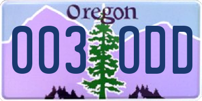 OR license plate 003ODD
