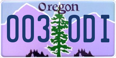 OR license plate 003ODI