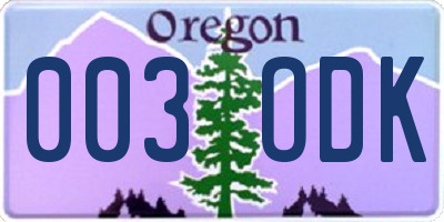 OR license plate 003ODK