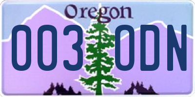 OR license plate 003ODN