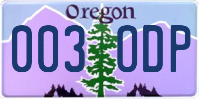 OR license plate 003ODP