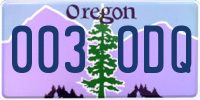 OR license plate 003ODQ