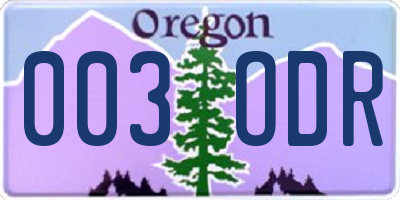 OR license plate 003ODR