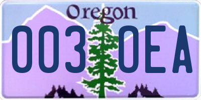 OR license plate 003OEA