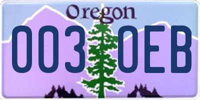 OR license plate 003OEB
