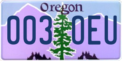 OR license plate 003OEU