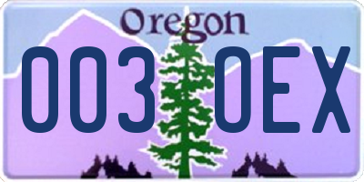 OR license plate 003OEX