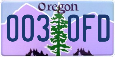 OR license plate 003OFD
