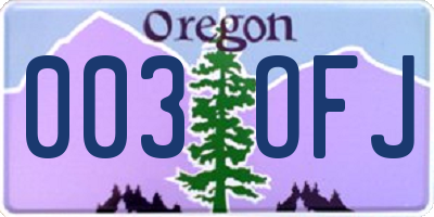OR license plate 003OFJ