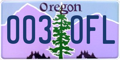 OR license plate 003OFL