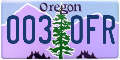 OR license plate 003OFR