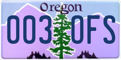 OR license plate 003OFS