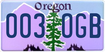 OR license plate 003OGB