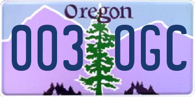 OR license plate 003OGC