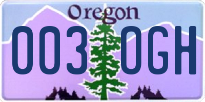 OR license plate 003OGH