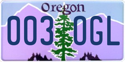 OR license plate 003OGL