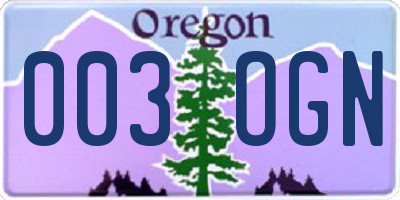OR license plate 003OGN