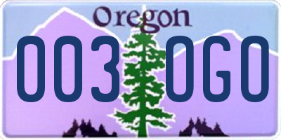 OR license plate 003OGO