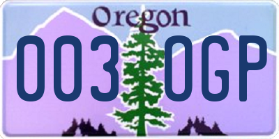 OR license plate 003OGP