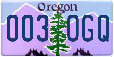 OR license plate 003OGQ