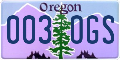 OR license plate 003OGS