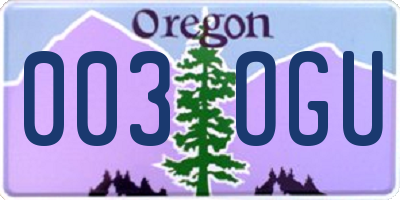 OR license plate 003OGU