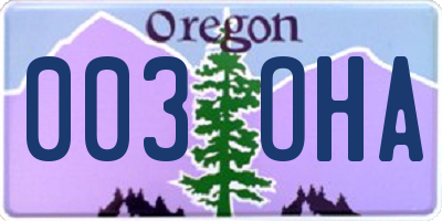 OR license plate 003OHA