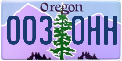 OR license plate 003OHH