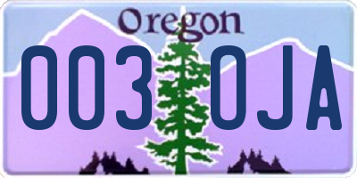OR license plate 003OJA
