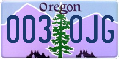 OR license plate 003OJG