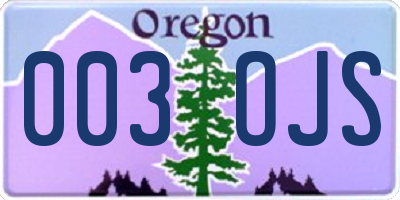 OR license plate 003OJS