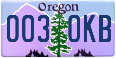 OR license plate 003OKB