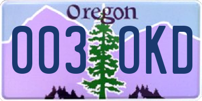 OR license plate 003OKD