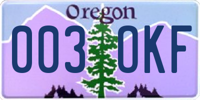 OR license plate 003OKF