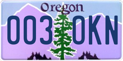 OR license plate 003OKN