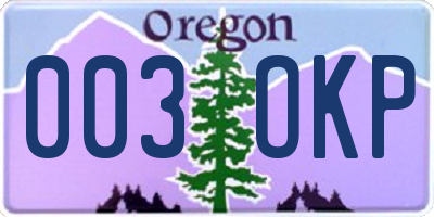 OR license plate 003OKP