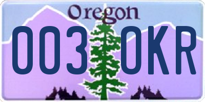 OR license plate 003OKR