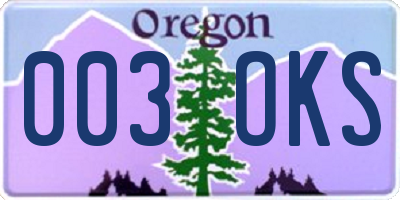 OR license plate 003OKS