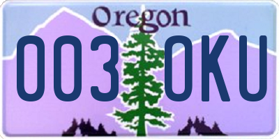 OR license plate 003OKU