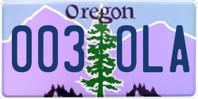 OR license plate 003OLA