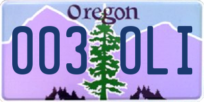 OR license plate 003OLI