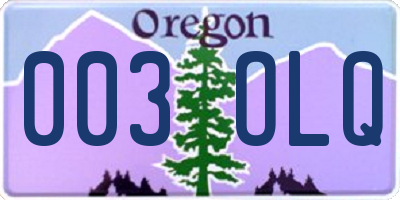 OR license plate 003OLQ