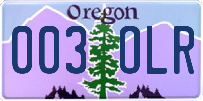 OR license plate 003OLR