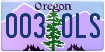 OR license plate 003OLS